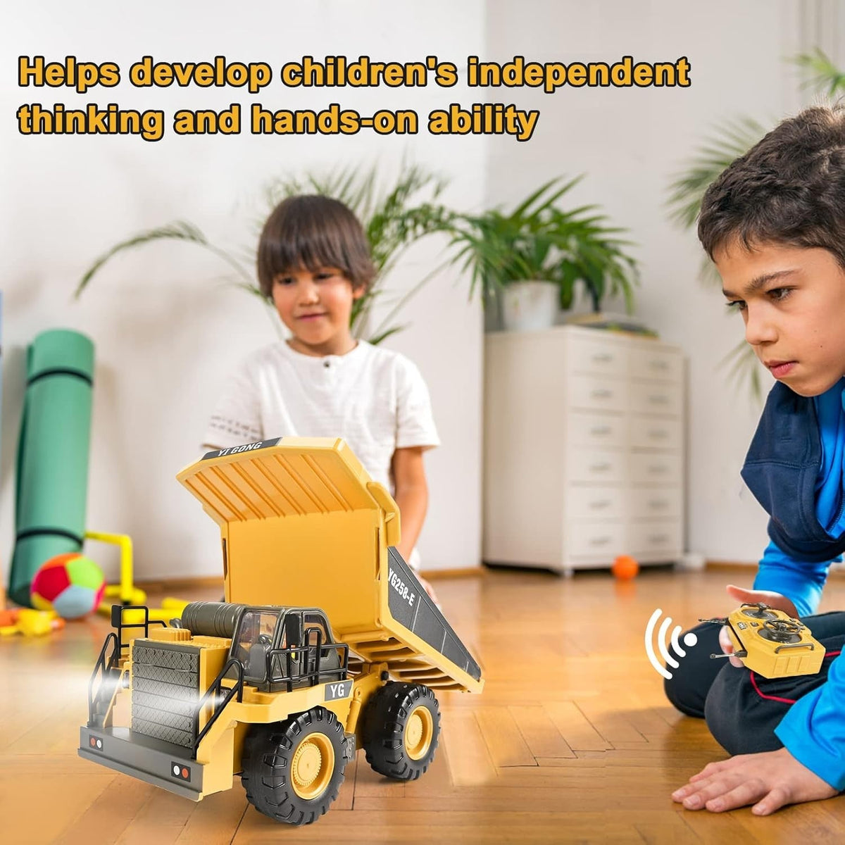 Remote Control Dump Truck Toys 9 Channel 2 Batteries RC Construction