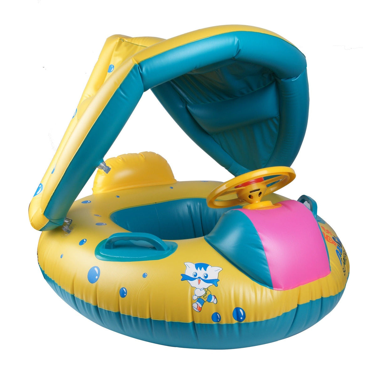 Baby Float Seat Boat Inflatable Ring Adjustable Sunshade Swim Pool Water Toys