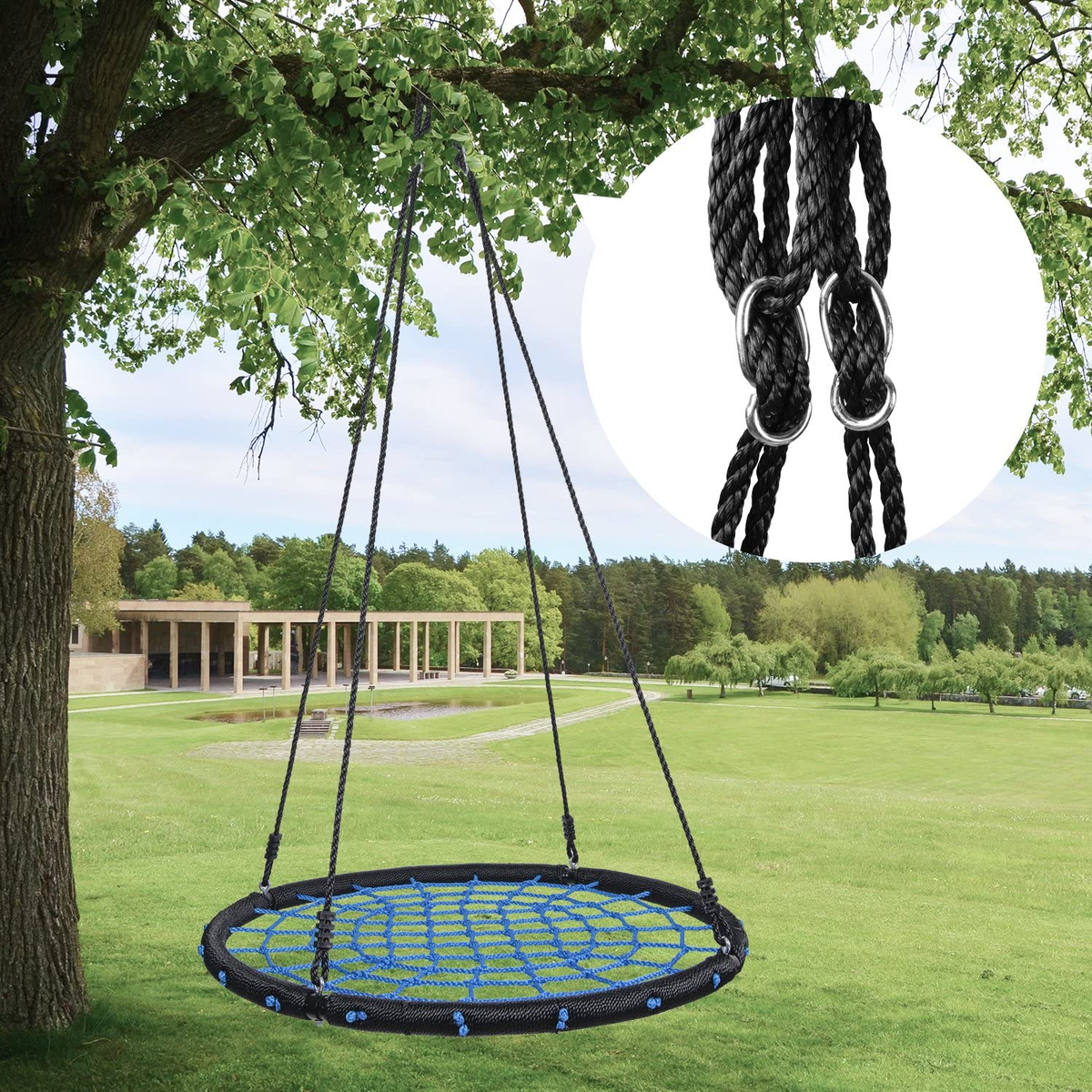 Tree Swing Spider Web Tree Swing Net Swing Platform Rope Round Swing Detachable