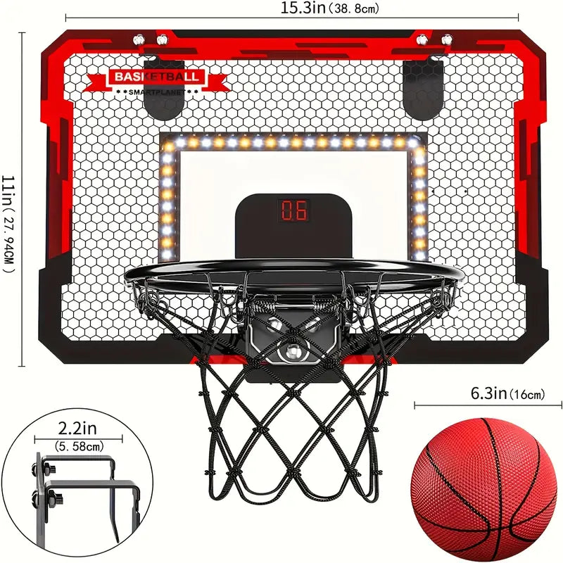 Glow Hoops: Interactive LED Basketball Hoop Set for Kids