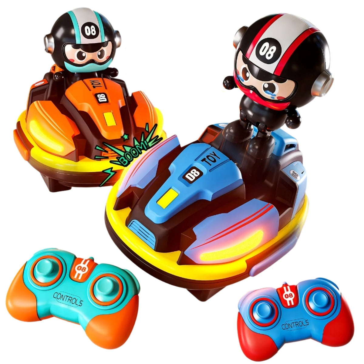 Remote Control Dual Bumper Cars Set with Lights