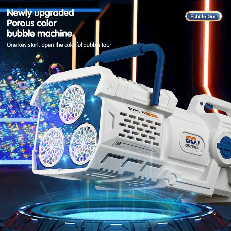 60-Hole Led Light Bubble Gun Toy For Kids