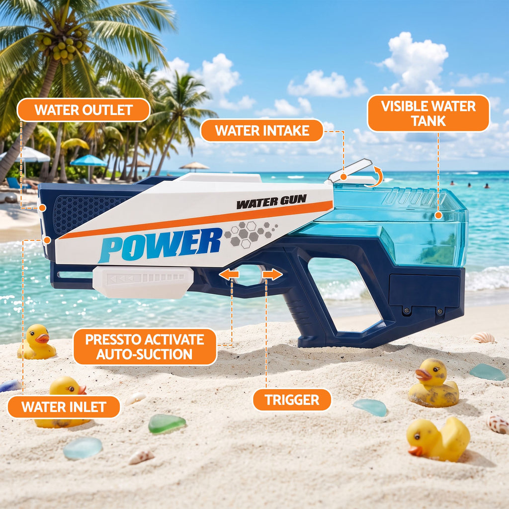 Keezi Kids 600cc Water Blaster Toy for Pool & Beach Play - Blue