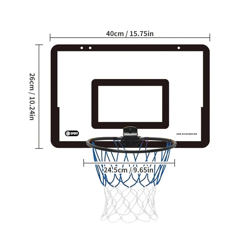 Kids Foldable Wall-Mounted Basketball Hoop Set – Indoor & Outdoor Basketball Stand with Ball