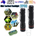 2x Mini Rechargeable LED Torches - 3 Mode Clip Lights