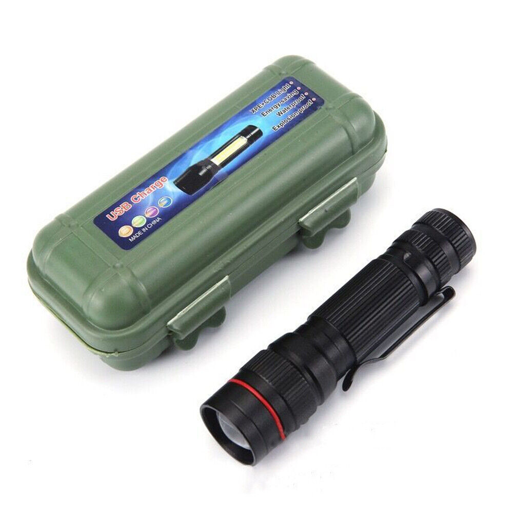 2x Mini Rechargeable LED Torches - 3 Mode Clip Lights