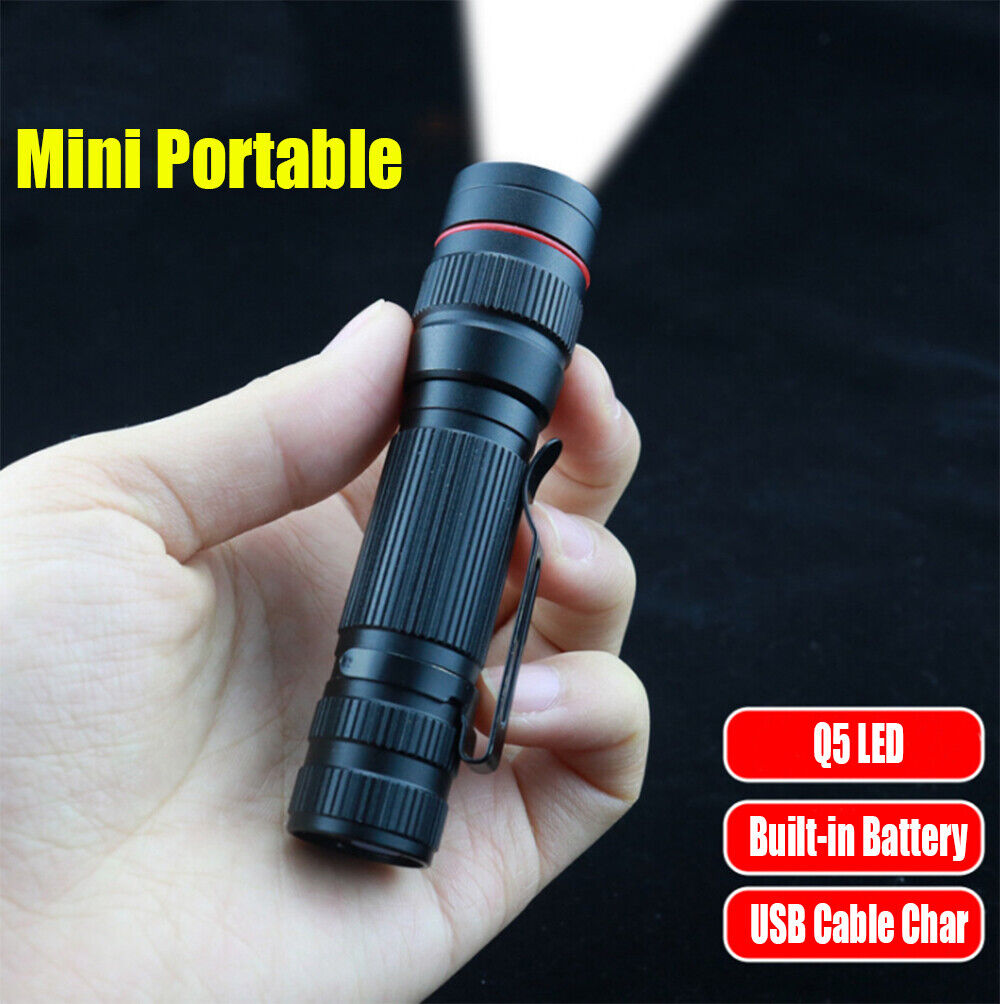 2x Mini Rechargeable LED Torches - 3 Mode Clip Lights
