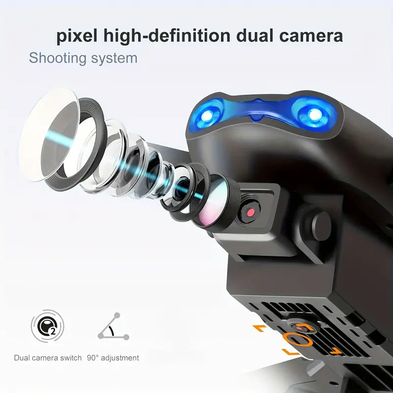 Foldable RC Drone with HD Camera & Altitude Hold - Black